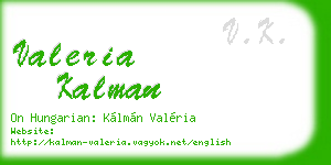 valeria kalman business card