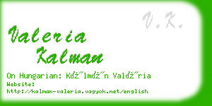 valeria kalman business card